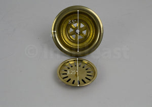 Authentic Brass Kitchen Sink Strainer, 3-1/2 inches Unlacquered Brass