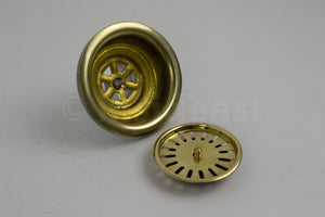 Authentic Brass Kitchen Sink Strainer, 3-1/2 inches Unlacquered Brass