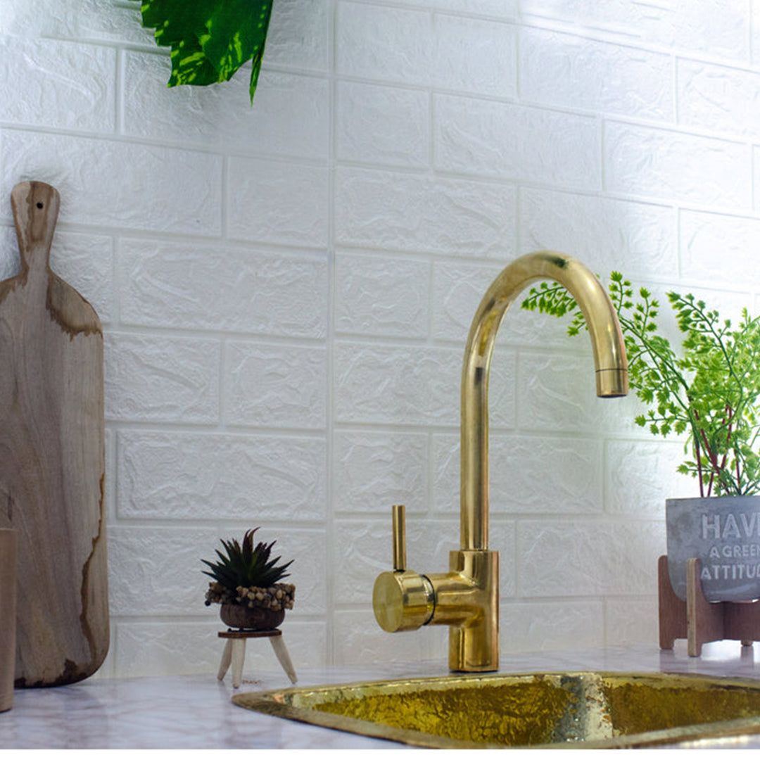 unlacquered brass kitchen faucet