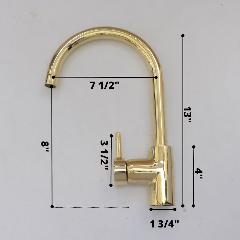 Brass Kitchen Faucet - Unlacquered Brass Kitchen Faucet ISF20