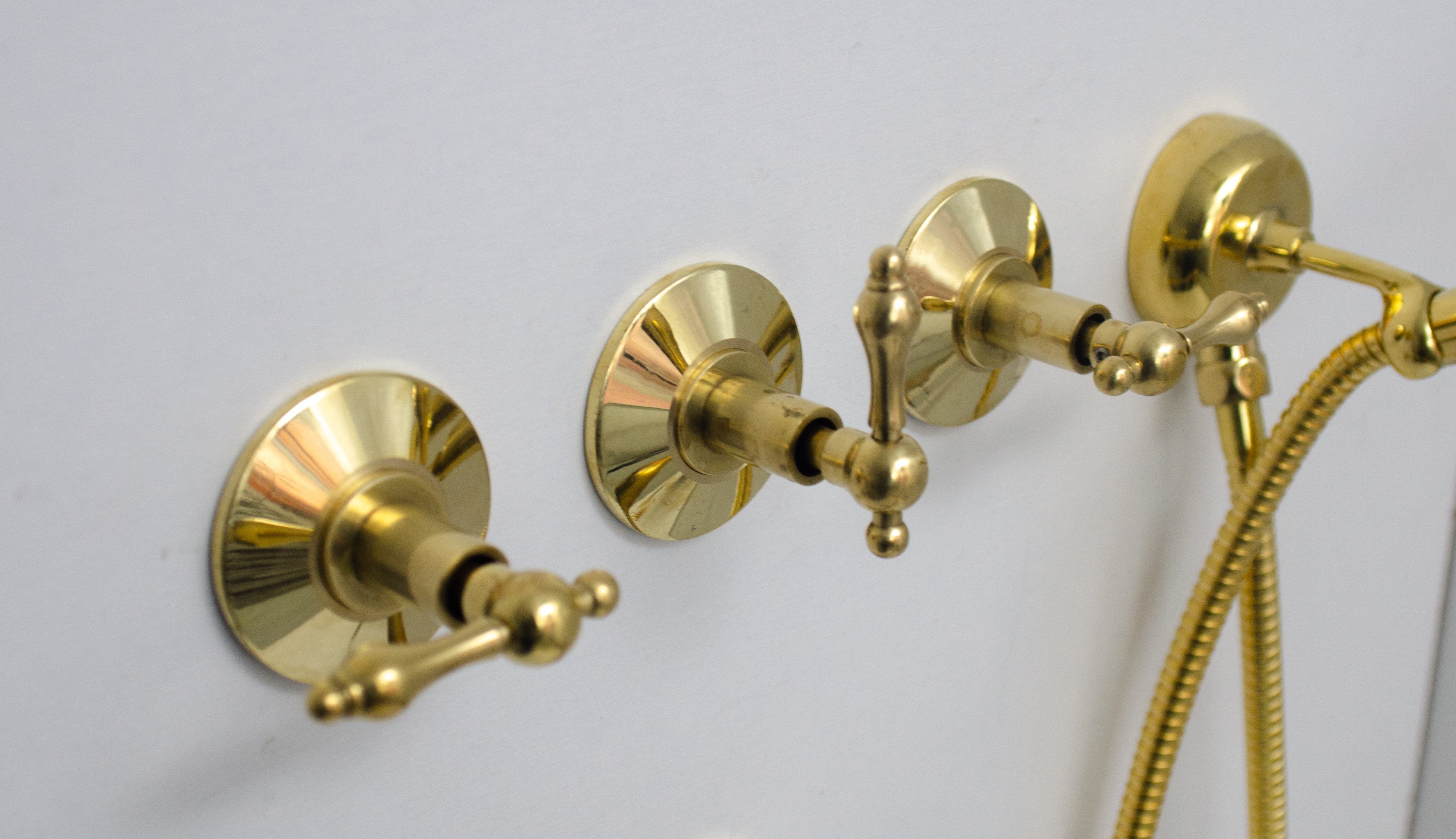 Unlacquered Brass Shower