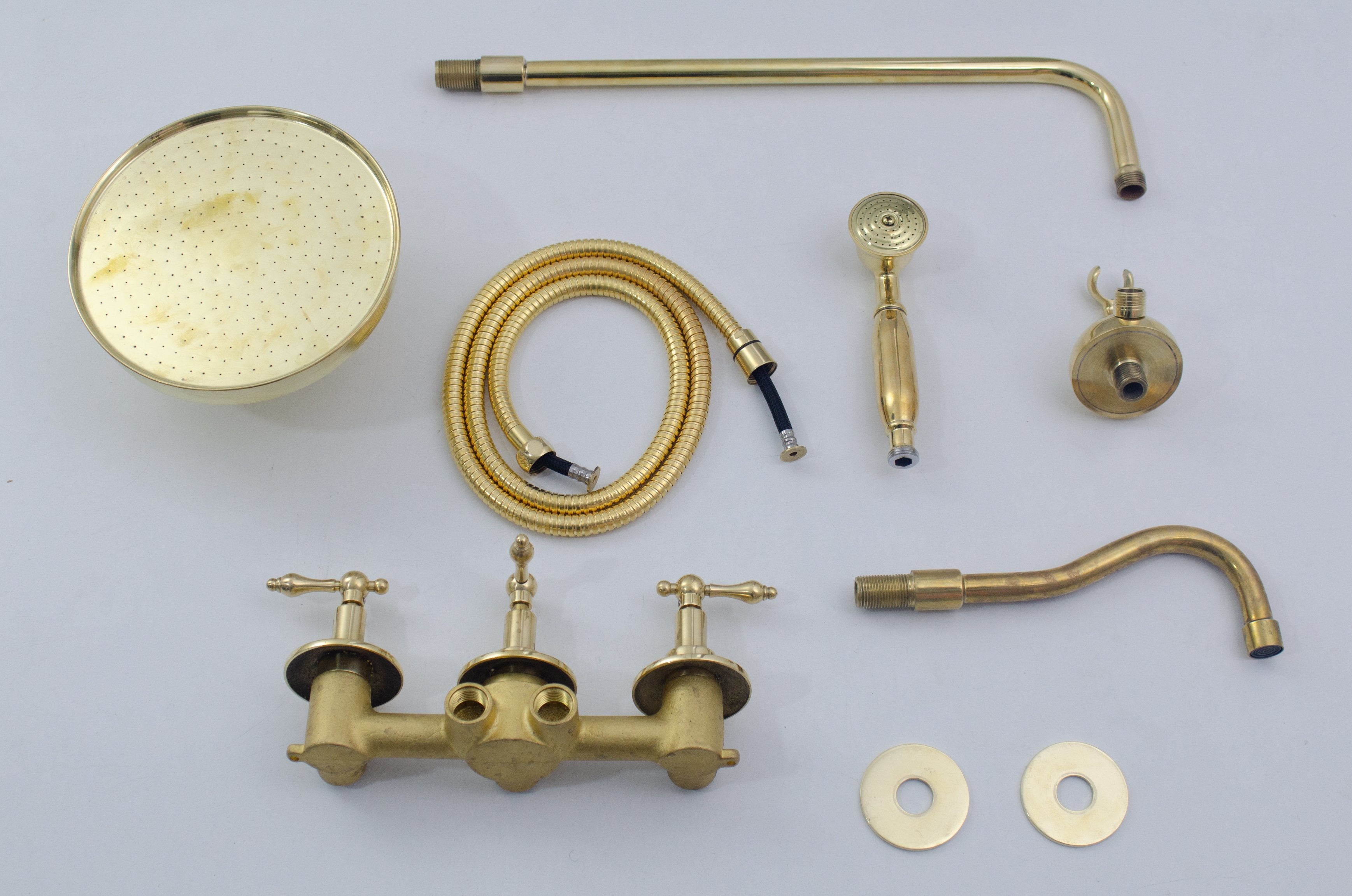 Unlacquered Brass Shower