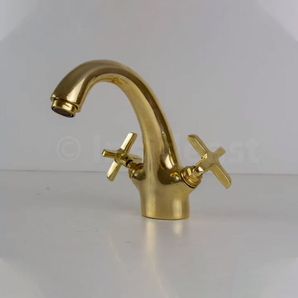 brass single hole bathroom faucet