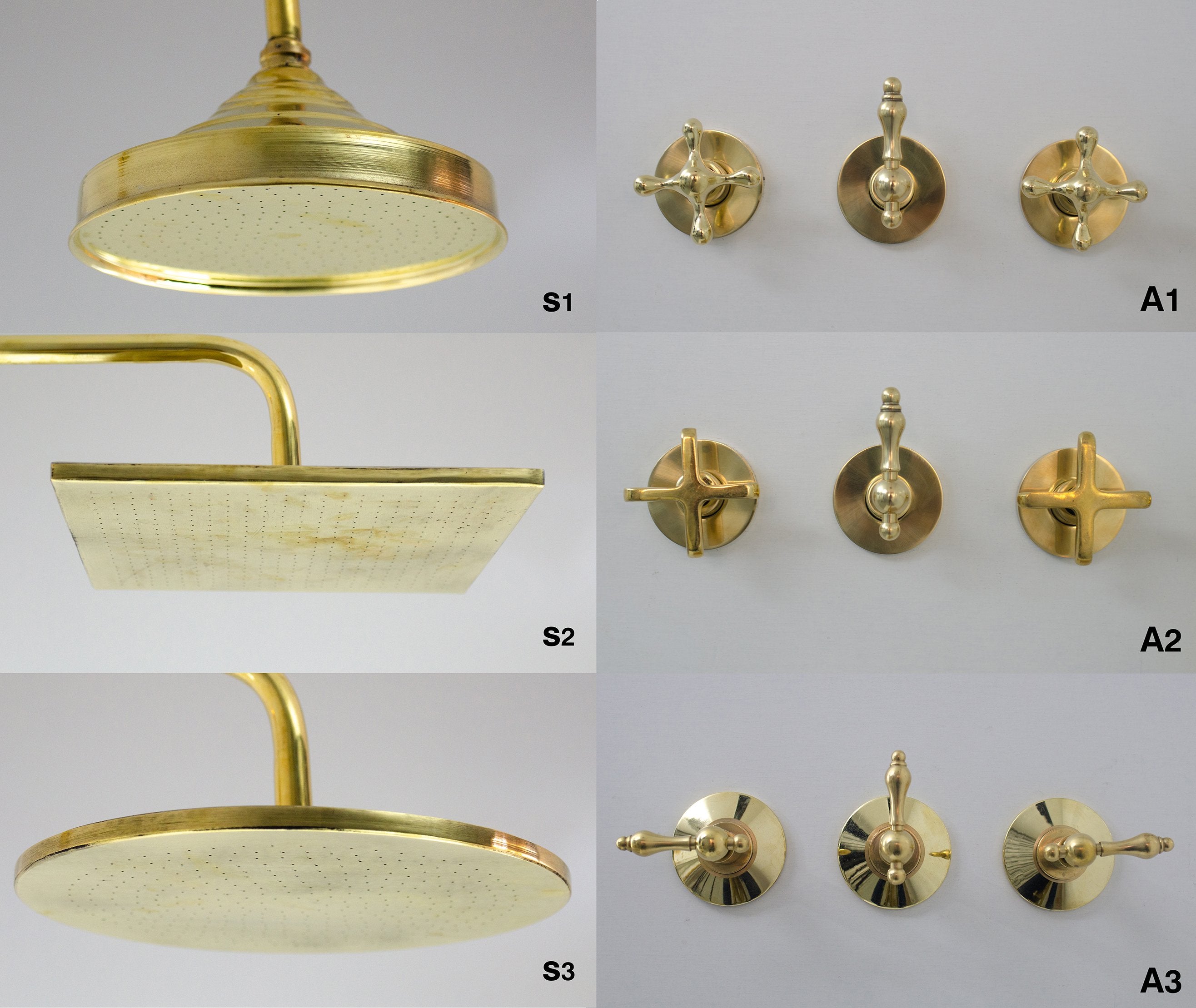 Brass Shower Fixtures - Dual Shower Head 