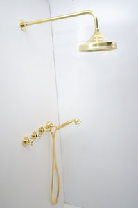 Brass Shower Fixtures - Dual Shower Head 