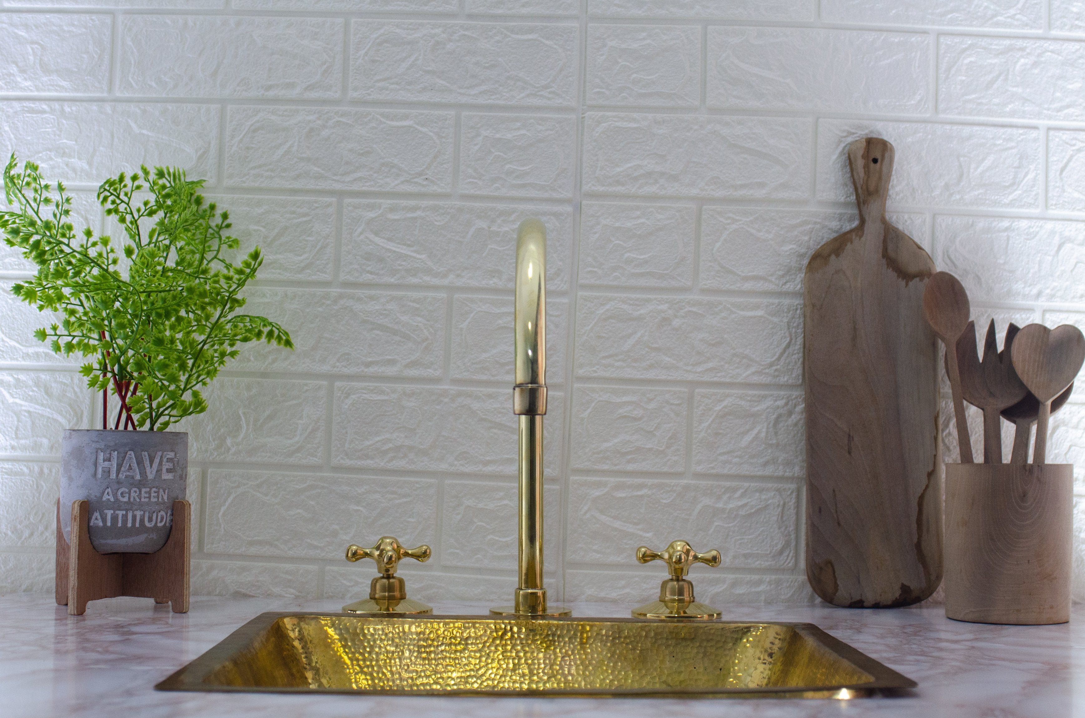 antique brass kitchen faucet