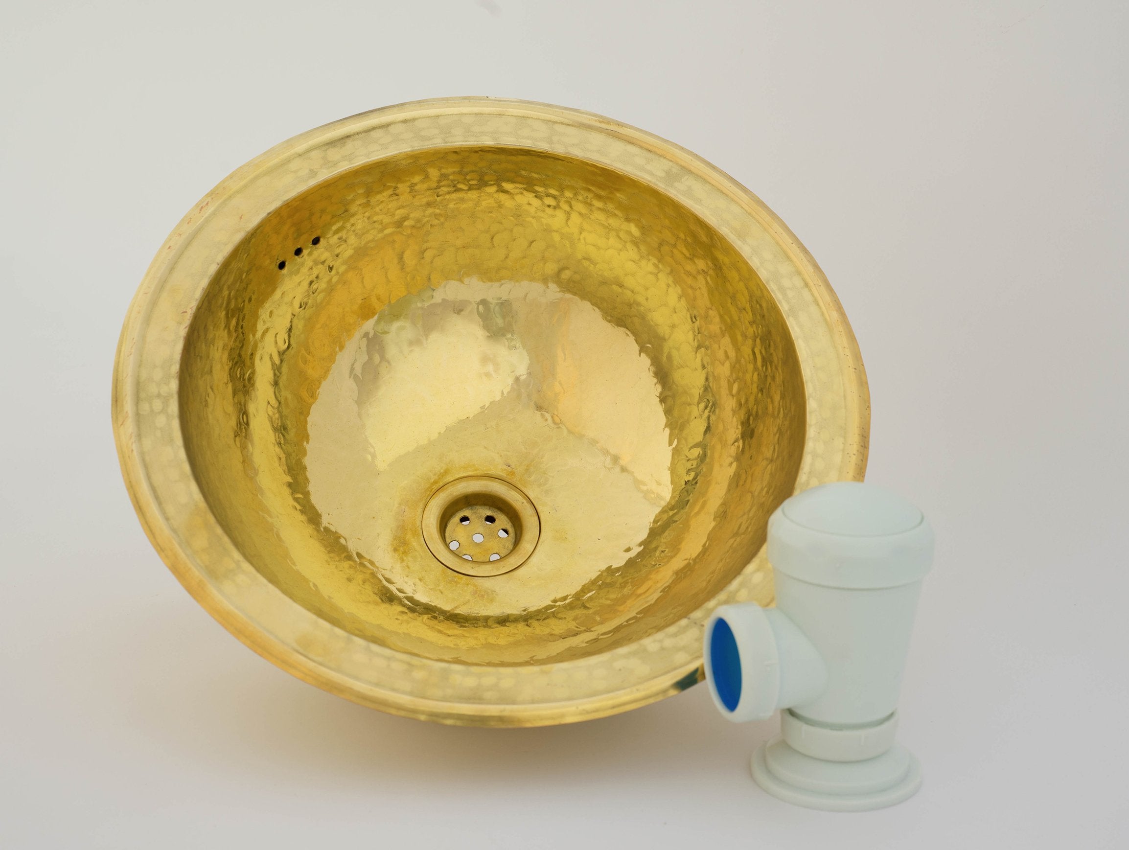 Moroccan Golden Brass Hammered Sink ISS07- Handmade Round Drop-in Sink