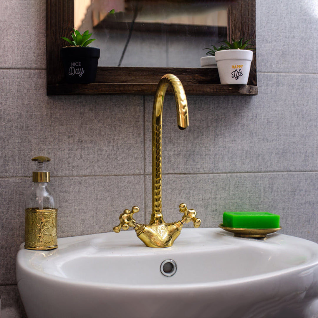 Unlacquered Brass Bathroom Faucet - Single Hole Bathroom Faucet