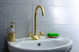 Unlacquered Brass Bathroom Faucet - Single Hole Bathroom Faucet