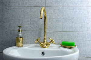 Unlacquered Brass Bathroom Faucet - Single Hole Bathroom Faucet