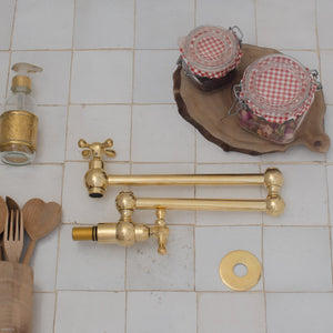 Unlacquered Brass Kitchen Pot Filler ISF 37