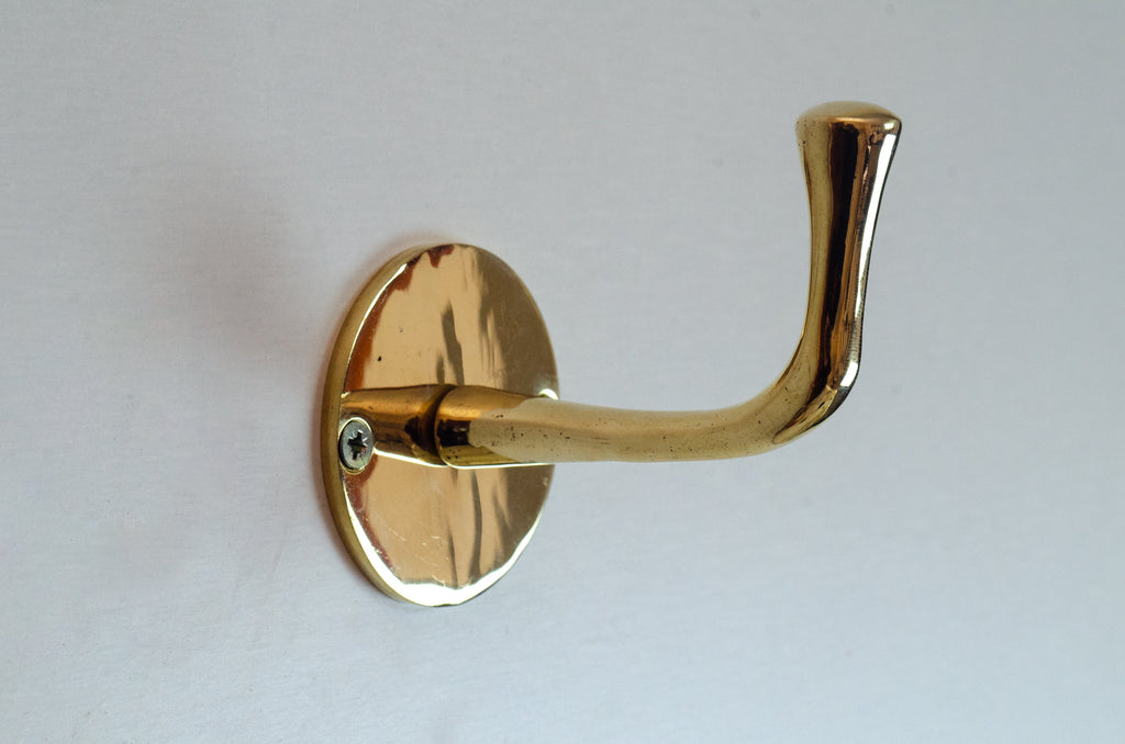 Unlacquered Brass Wall Hook - Bath Towel Holder