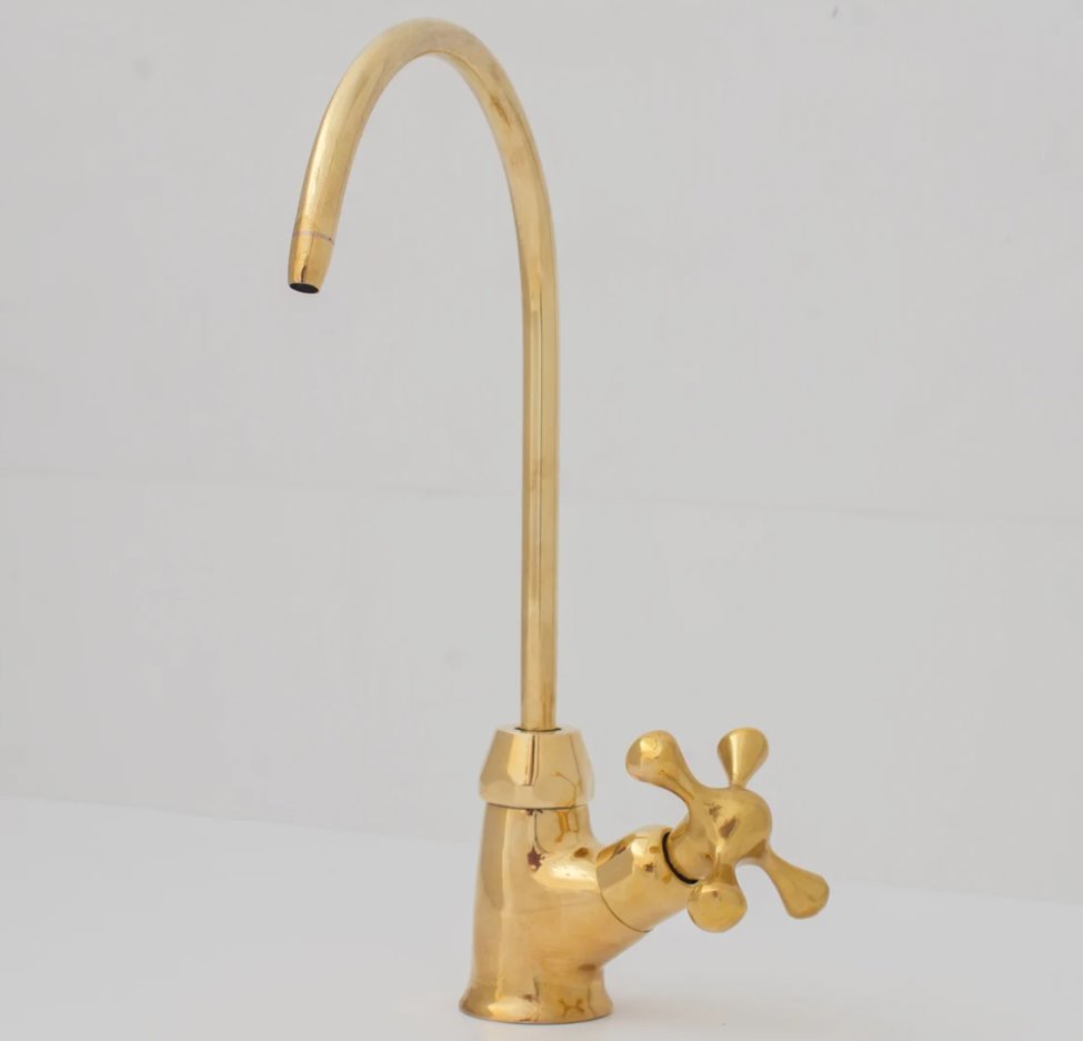 Unlacquered Brass Water Dispenser Kitchen Faucet, Cold Water Single Hole, Reverse Osmosis faucet